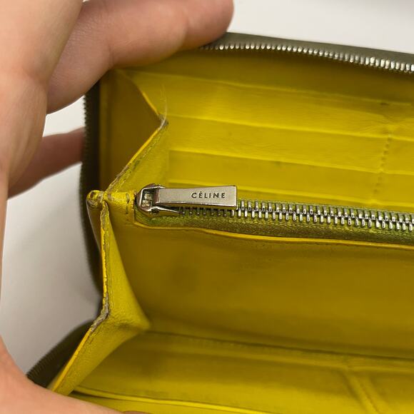 Celine Large Zip Around Wallet Multifuction Grained Calfskin Gray - Picture 7 of 16